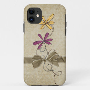 Bling bouquet on damask Case-Mate iPhone case