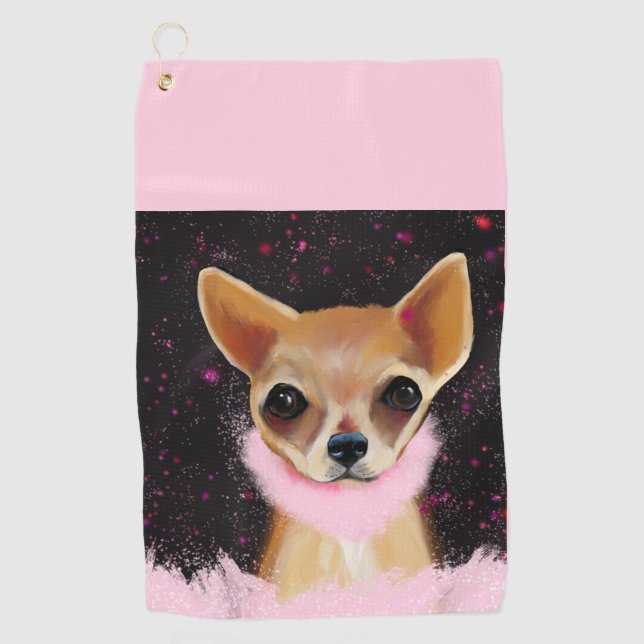 Bling Chihuahua       Golf Towel (Front)