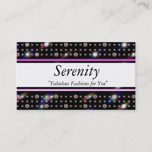 Bling Diamond Deep Purple E200 Business Card (Front)