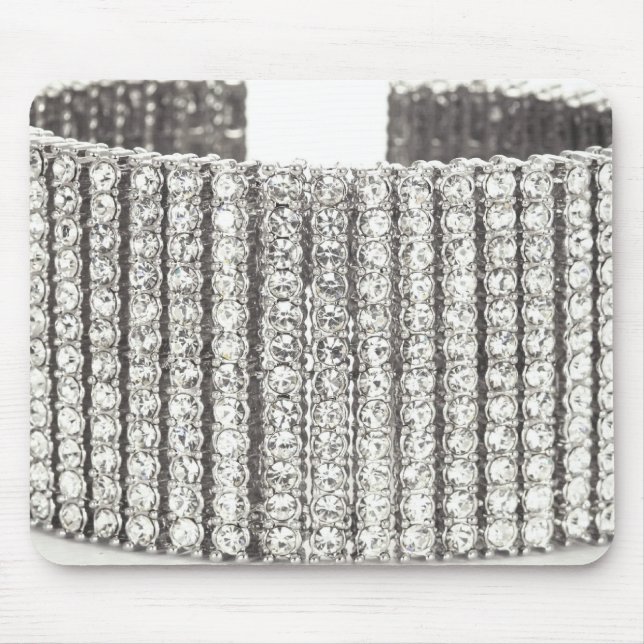 Bling diamonds sparkle crystal jewellery mousepad (Front)