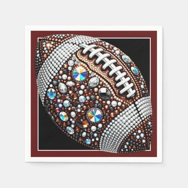 Bling Football Party Big Game Bowl Game Napkin (Front)