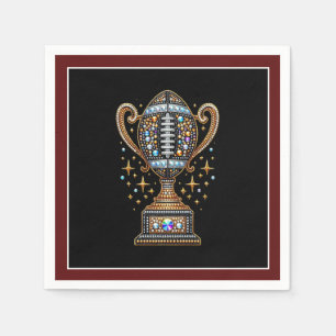 Bling Football Party Big Game Bowl Game Trophy Napkin