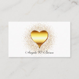 Bling Gold Heart Sparkle Dots Business Card