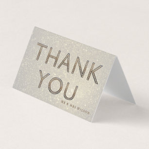 bling gold letters Thank You Card