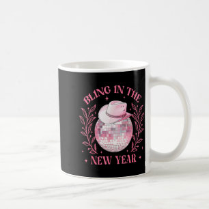 Bling-in The New Year Cowgirl Disco Ball Happy New Coffee Mug