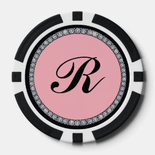 Bling ring monogram poker chip