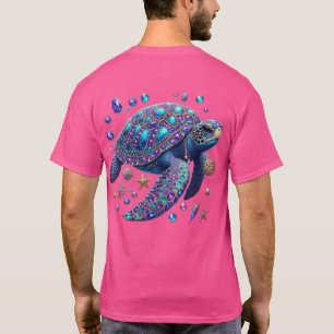Bling Sea Turtle Blue Purple Teal Gold T-Shirt