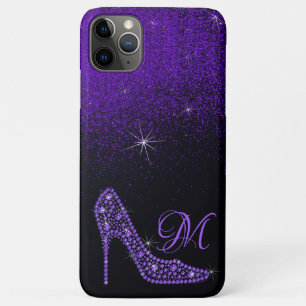 Bling Sparkle Diamond Glitter High Heels Purple Case-Mate iPhone Case