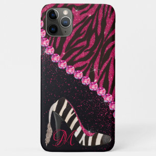 Bling Sparkle Diamond Glitter Zebra Pink Case-Mate iPhone Case