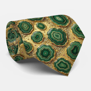 Bling & Sparkle   Forest Green Gold Geode Neck Tie