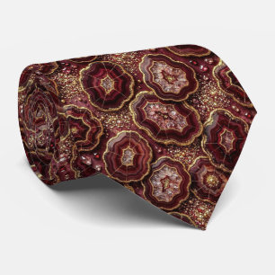 Bling & Sparkle Luxury Burgundy Geode Neck Tie