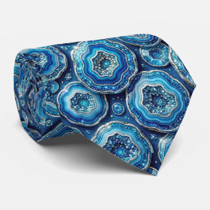 Bling & Sparkle Luxury Ocean Blue Geode Neck Tie