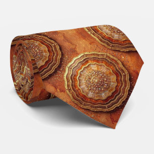 Bling & Sparkle Rust + Gold Geode Neck Tie