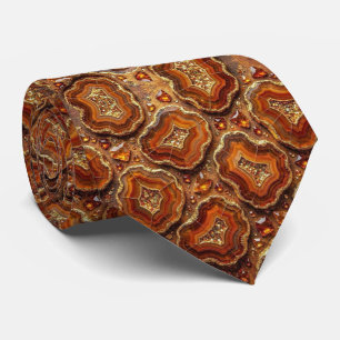 Bling & Sparkle Rust + Gold Geode Neck Tie