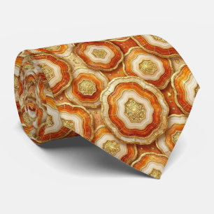 Bling & Sparkle Rust + Gold Geode Neck Tie