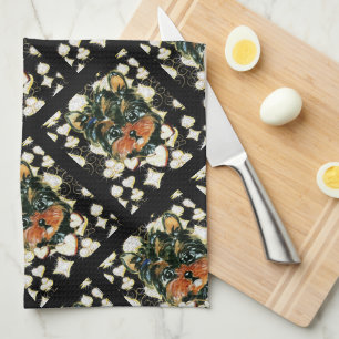 BLING YORKIE POO  TEA TOWEL