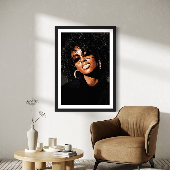 Blinged – Bold Afrocentric Portrait with Grillz Canvas Print (Creator Uploaded)