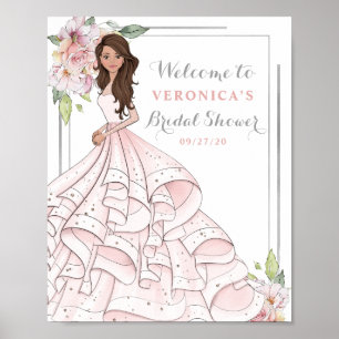 Blingy Glamour Bride Bridal Shower Welcome Sign