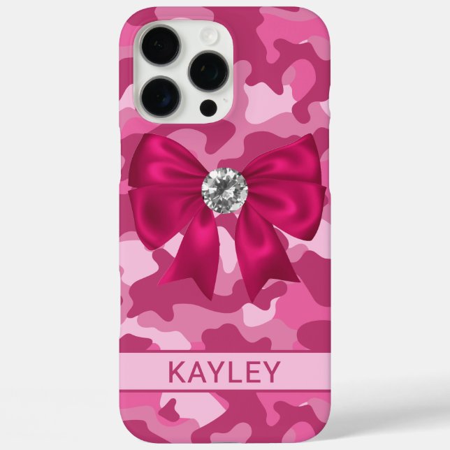 Blingy Pink Camouflage Personalized  Case-Mate iPhone Case (Back)