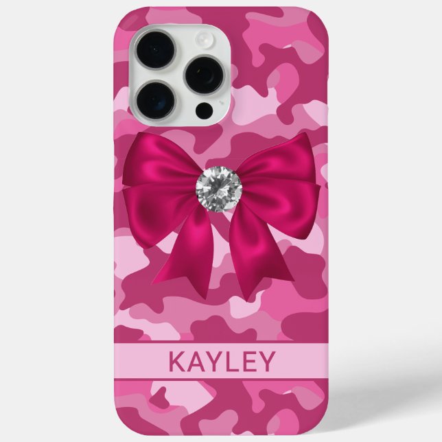 Blingy Pink Camouflage Personalized Case-Mate iPhone Case (Back)