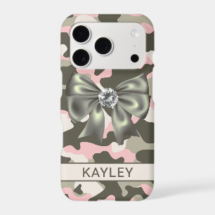 Blingy Pink Green Camouflage Personalised
