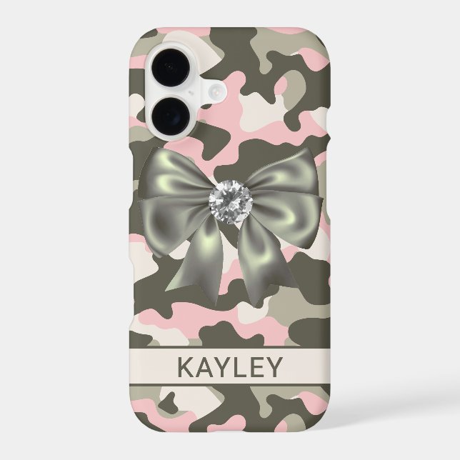 Blingy Pink Green Camouflage Personalized (Back)
