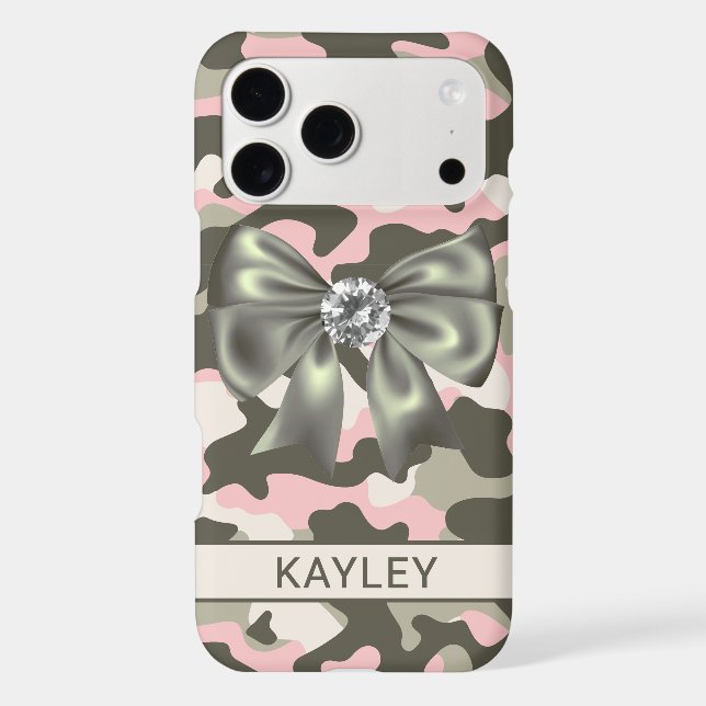 Blingy Pink Green Camouflage Personalized (Back)