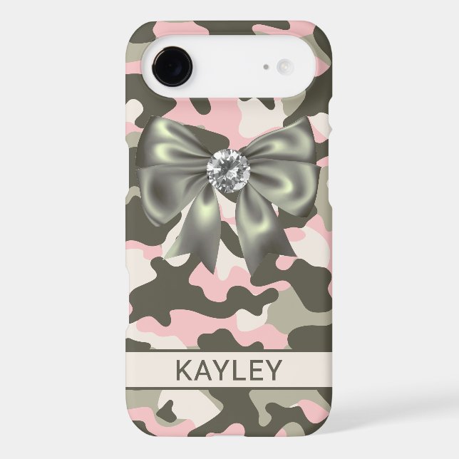 Blingy Pink Green Camouflage Personalized (Back)