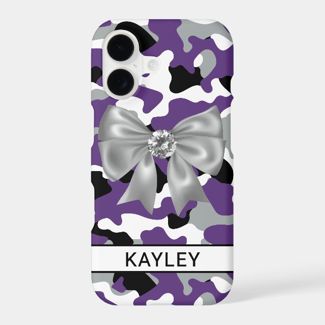 Blingy Purple Black Camouflage Personalized (Back)