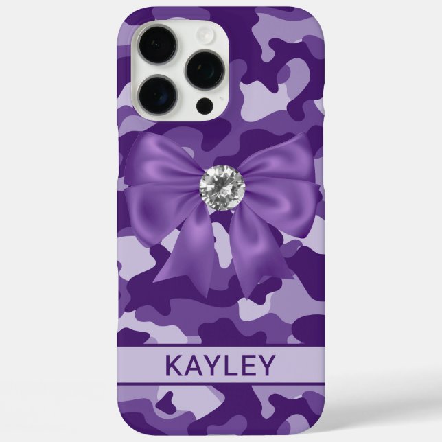 Blingy Purple Camouflage Personalized Case-Mate iPhone Case (Back)