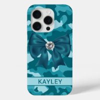 Blingy Teal Camouflage Personalised