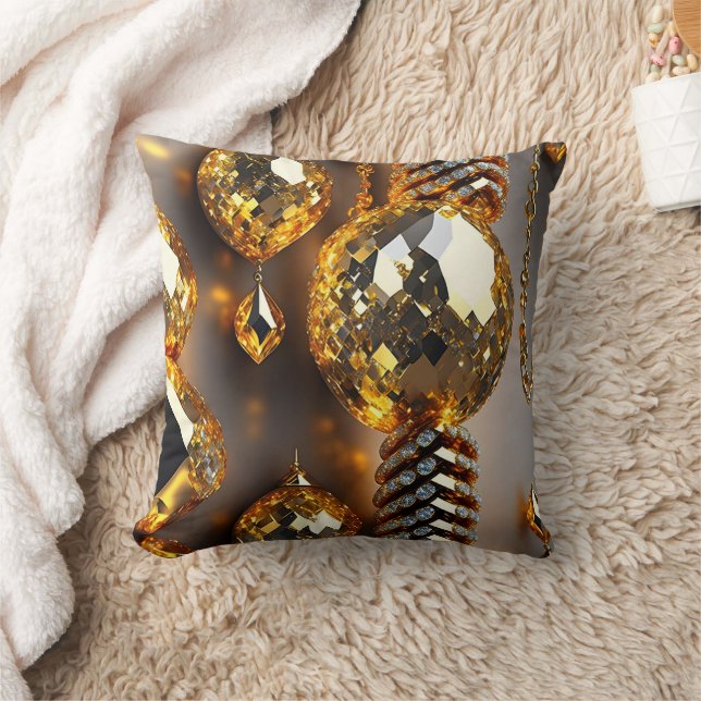 Blink! Beautiful chaos jewellery in gold  Cushion (Blanket)