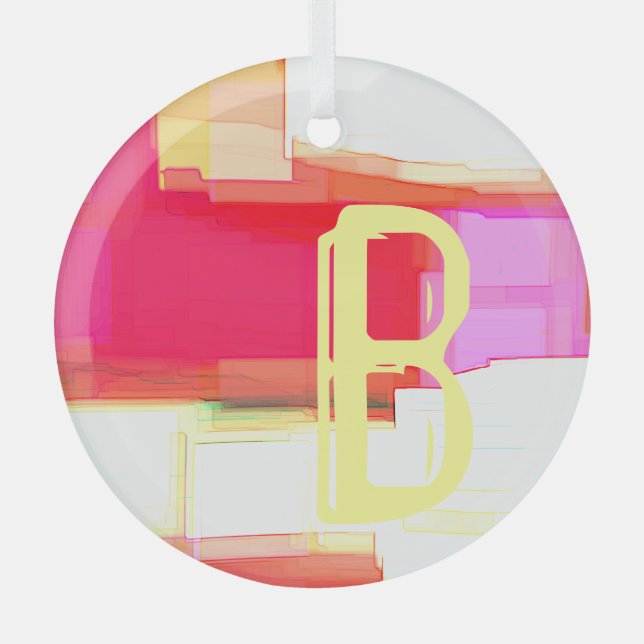 "Blink" Initial  Glass Tree Decoration (Front)