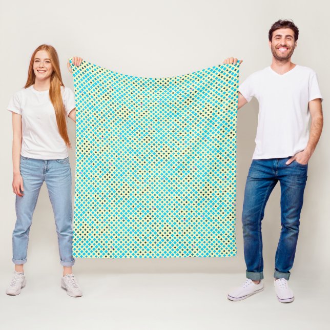 Blinking Pixels Pattern 01.LBlue. LYellow BG Fleece Blanket (In Situ)