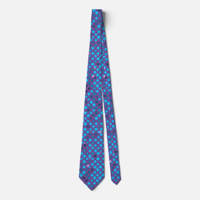 Blinking Pixels Pattern 01.LBlue. Purple BG Tie (Front)