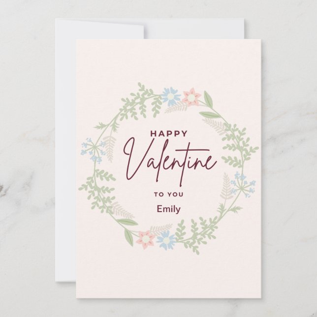 Bliss elegant flora Valentine's Day Card (Front)