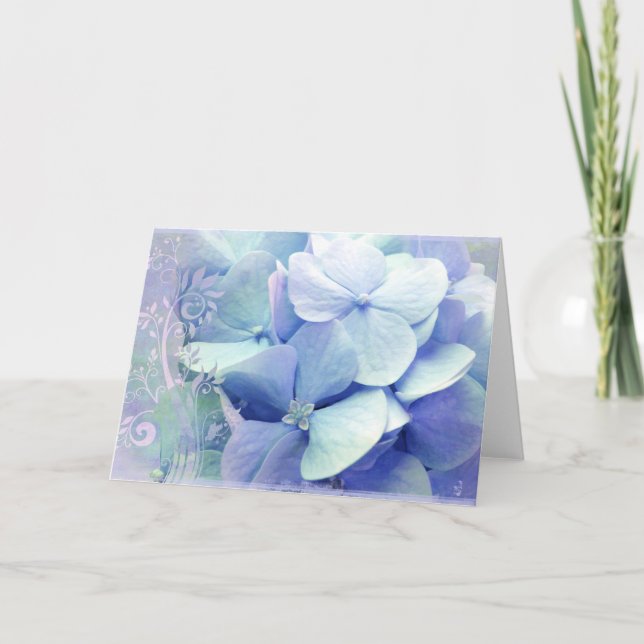 Bliss greeting card Lavender-Blue Hydra (Front)