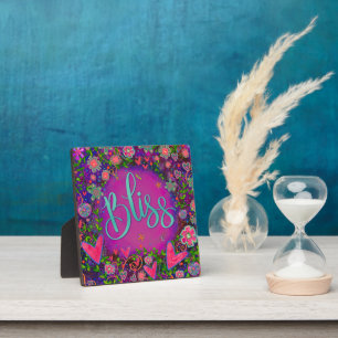 Bliss Pretty Floral Whimsical Inspiration Easel Plaque