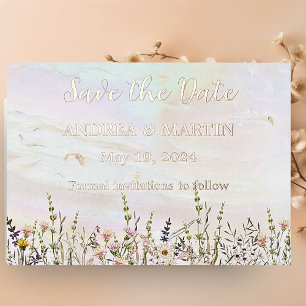 Blissful Blooms Wedding Save the date card