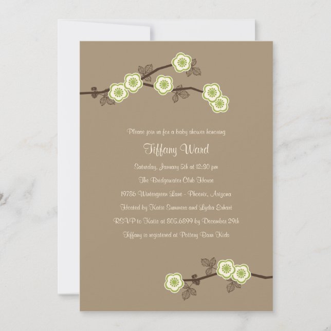 Blissful Blossoms Baby Shower Invitation (Front)
