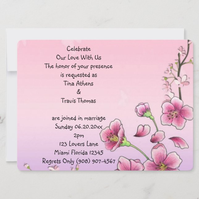 Blissful Blossoms Whimsical Wedding Party Flower Invitation (Front)