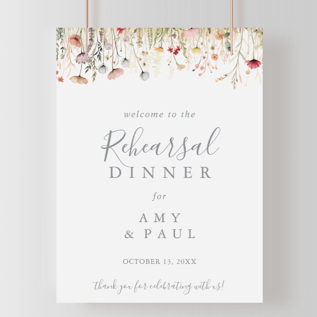 Blissful Boho Wildflower Rehearsal Dinner Welcome  Poster (Creator Uploaded)