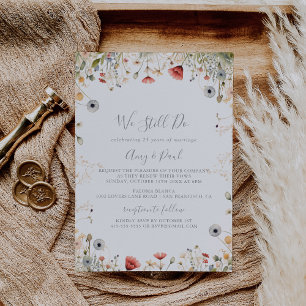 Blissful Boho Wildflower We Still Do Vow Renewal Invitation