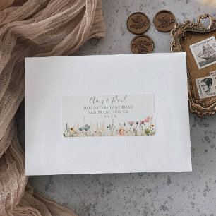 Blissful Boho Wildflower Wedding RSVP Address Label