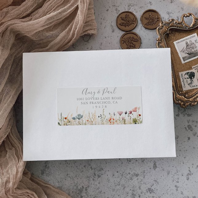 Blissful Boho Wildflower Wedding RSVP Address Label (Creator Uploaded)