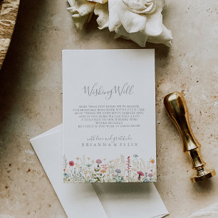 Blissful Boho Wildflower Wedding Wishing Well Enclosure Card