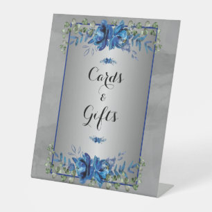 Blissful Botanical: Silver-Infused Bridal Shower Pedestal Sign