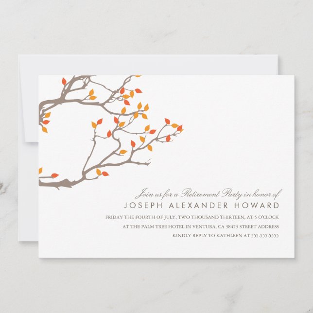 Blissful Branches Retirement Party Invite (Front)