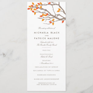 Blissful Branches Wedding Program Programme