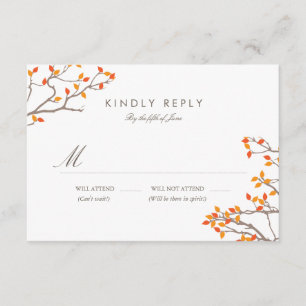 Blissful Branches Wedding RSVP Card